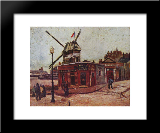 The Moulin De La Galette 20x24 Black Modern Wood Framed Art Print Poster by Van Gogh, Vincent