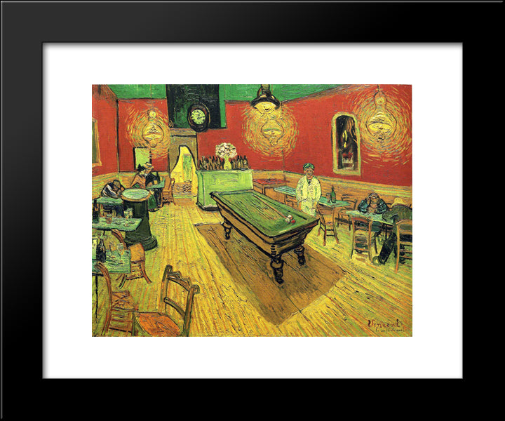 The Night Cafe 20x24 Black Modern Wood Framed Art Print Poster by Van Gogh, Vincent