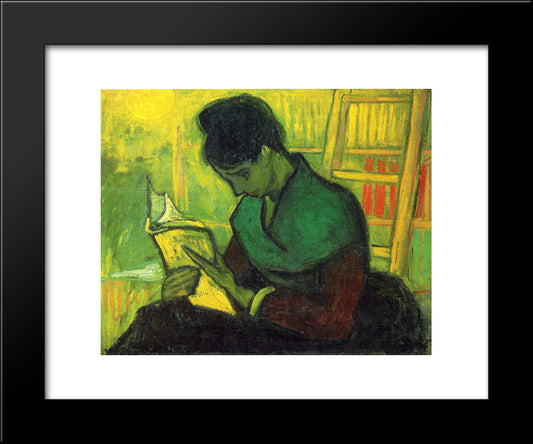 The Novel Reader 20x24 Black Modern Wood Framed Art Print Poster by Van Gogh, Vincent