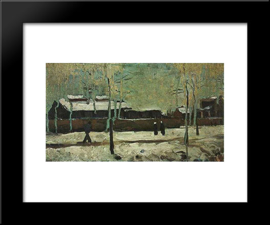 The Old Station At Eindhoven 20x24 Black Modern Wood Framed Art Print Poster by Van Gogh, Vincent