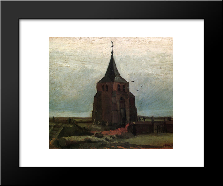 The Old Tower 20x24 Black Modern Wood Framed Art Print Poster by Van Gogh, Vincent