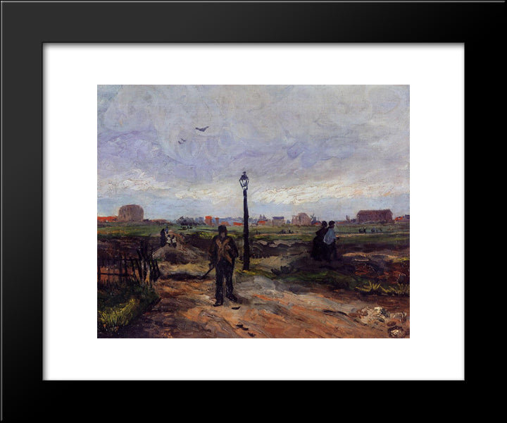 The Outskirts Of Paris 20x24 Black Modern Wood Framed Art Print Poster by Van Gogh, Vincent