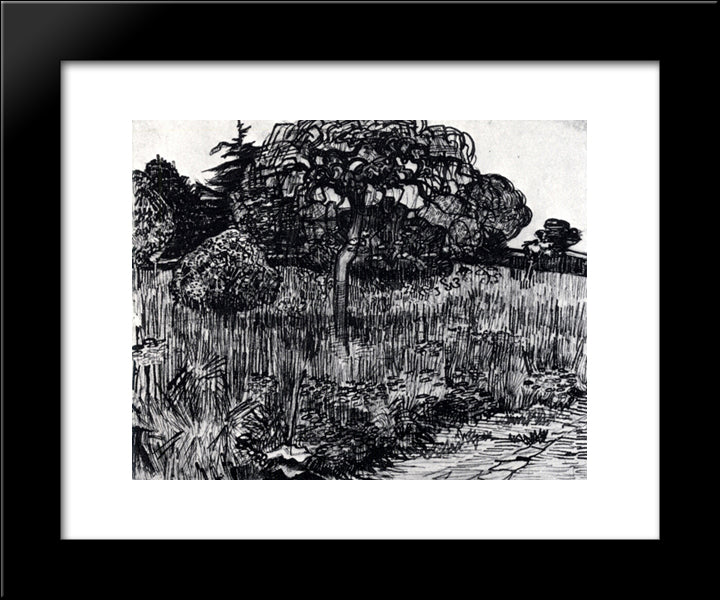 The Park At Arles 20x24 Black Modern Wood Framed Art Print Poster by Van Gogh, Vincent