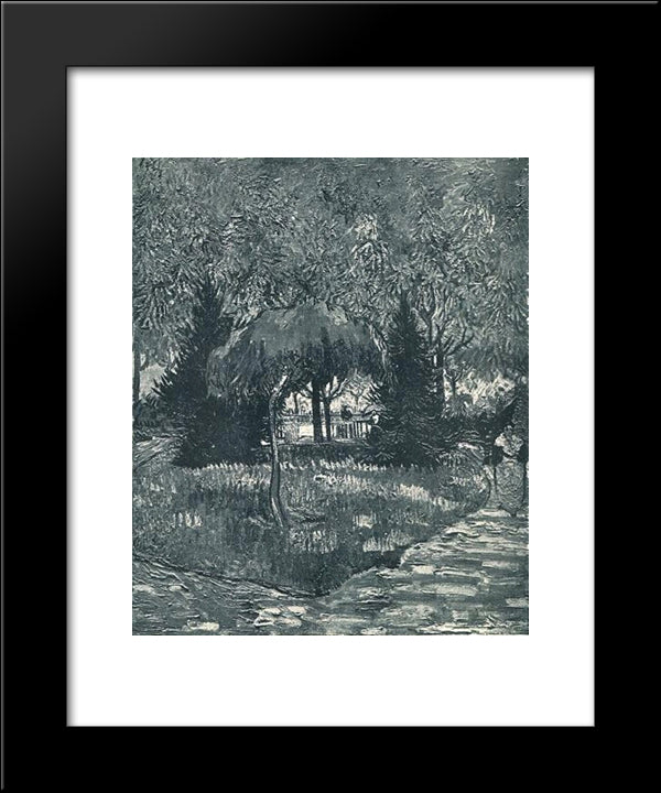 The Park At Arles With The Entrance Seen Through The Trees 20x24 Black Modern Wood Framed Art Print Poster by Van Gogh, Vincent