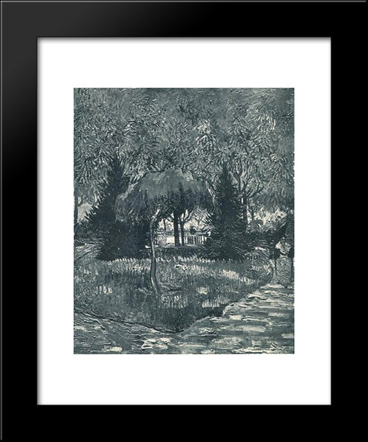 The Park At Arles With The Entrance Seen Through The Trees 20x24 Black Modern Wood Framed Art Print Poster by Van Gogh, Vincent