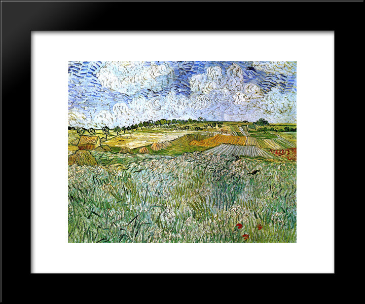 The Plain At Auvers 20x24 Black Modern Wood Framed Art Print Poster by Van Gogh, Vincent