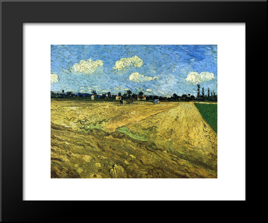 The Ploughed Field 20x24 Black Modern Wood Framed Art Print Poster by Van Gogh, Vincent