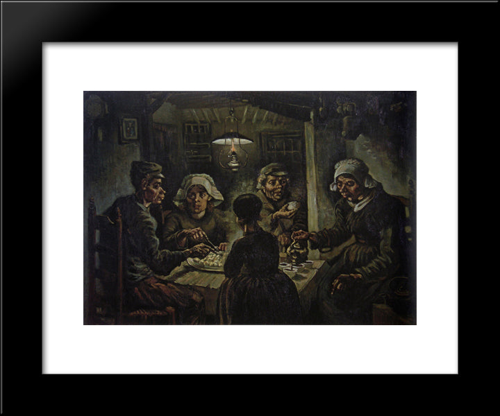 The Potato Eaters 20x24 Black Modern Wood Framed Art Print Poster by Van Gogh, Vincent