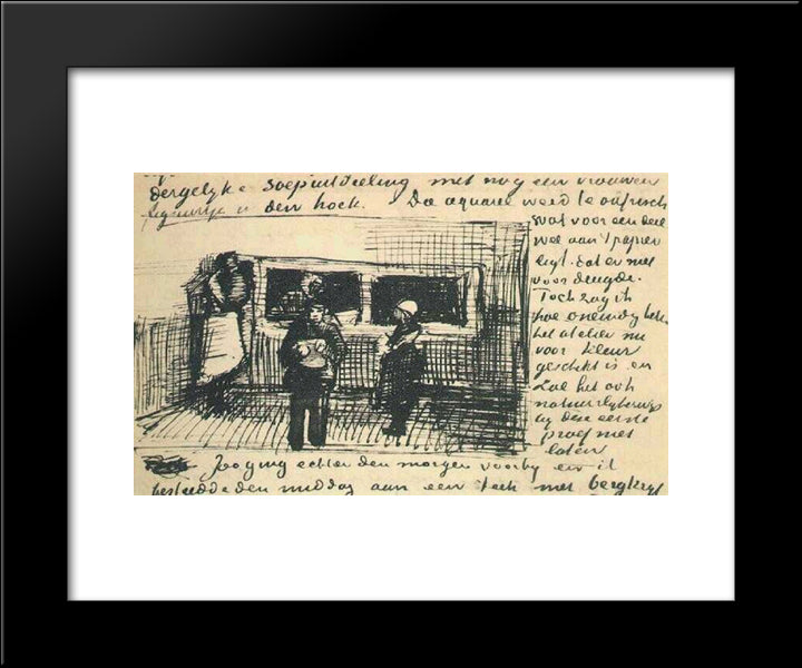 The Public Soup Kitchen 20x24 Black Modern Wood Framed Art Print Poster by Van Gogh, Vincent