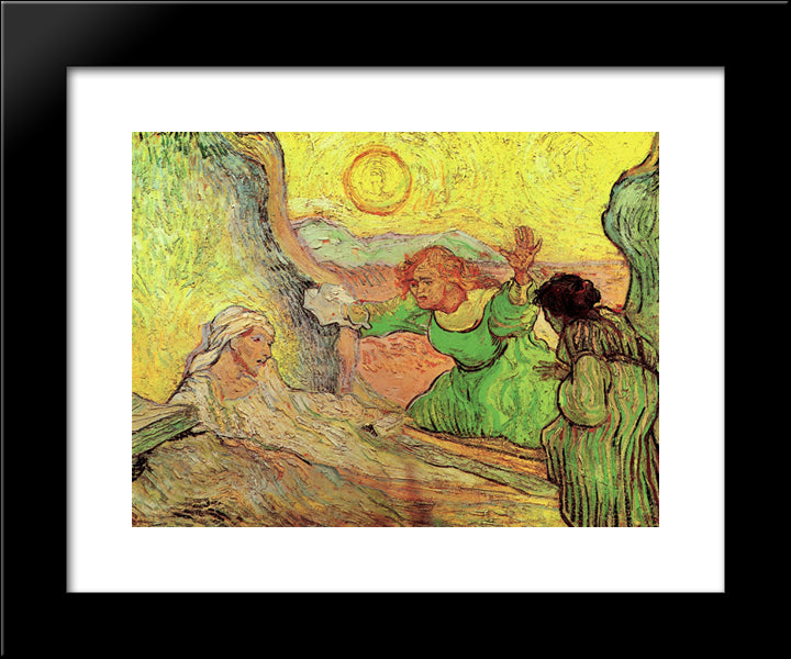 The Raising Of Lazarus After Rembrandt 20x24 Black Modern Wood Framed Art Print Poster by Van Gogh, Vincent