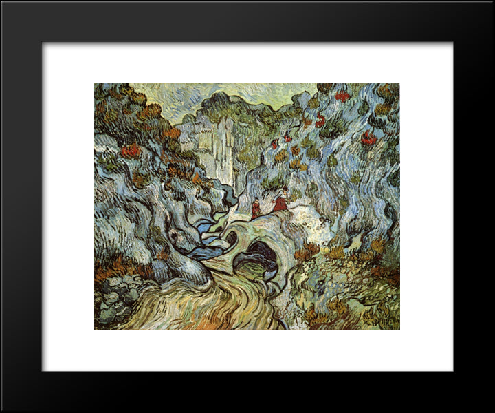 The Ravine Of The Peyroulets 20x24 Black Modern Wood Framed Art Print Poster by Van Gogh, Vincent