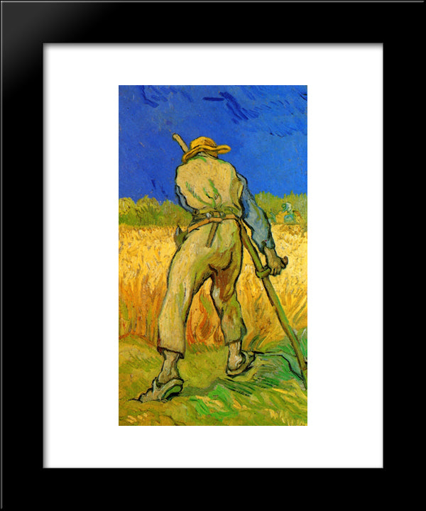 The Reaper After Millet 20x24 Black Modern Wood Framed Art Print Poster by Van Gogh, Vincent