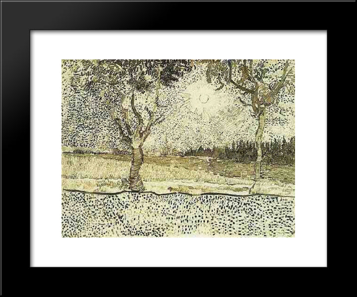 The Road To Tarascon 20x24 Black Modern Wood Framed Art Print Poster by Van Gogh, Vincent