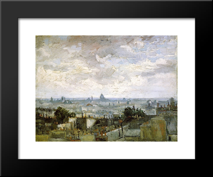 The Roofs Of Paris 20x24 Black Modern Wood Framed Art Print Poster by Van Gogh, Vincent