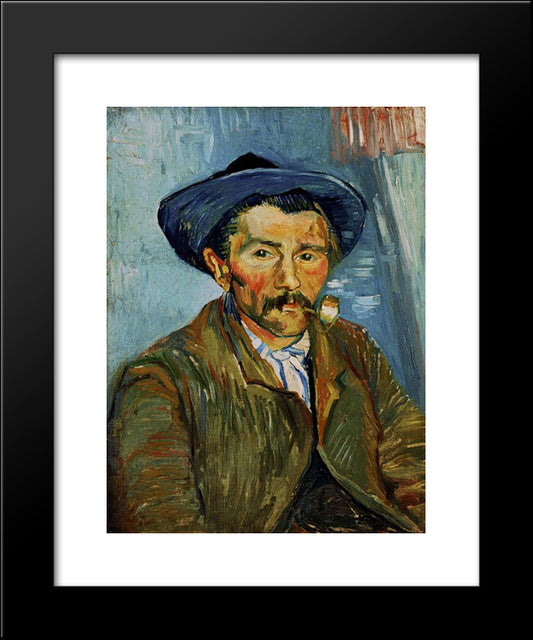 The Smoker (Peasant) 20x24 Black Modern Wood Framed Art Print Poster by Van Gogh, Vincent