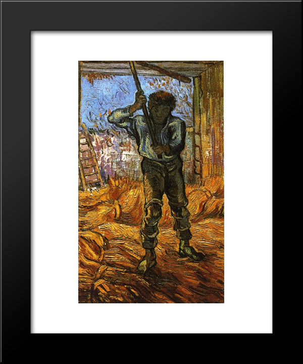 The Thresher (After Millet) 20x24 Black Modern Wood Framed Art Print Poster by Van Gogh, Vincent