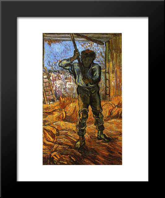 The Thresher (After Millet) 20x24 Black Modern Wood Framed Art Print Poster by Van Gogh, Vincent