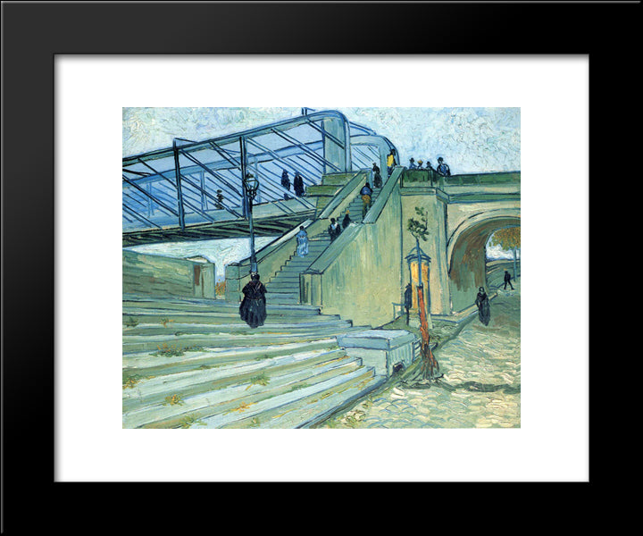 The Trinquetaille Bridge 20x24 Black Modern Wood Framed Art Print Poster by Van Gogh, Vincent