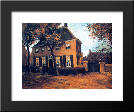 The Vicarage At Nuenen 20x24 Black Modern Wood Framed Art Print Poster by Van Gogh, Vincent