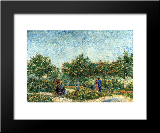 The Voyer D'Argenson Park In Asnieres 20x24 Black Modern Wood Framed Art Print Poster by Van Gogh, Vincent