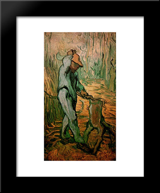 The Woodcutter After Millet 20x24 Black Modern Wood Framed Art Print Poster by Van Gogh, Vincent