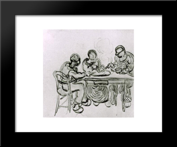 Three Peasants At A Meal 20x24 Black Modern Wood Framed Art Print Poster by Van Gogh, Vincent