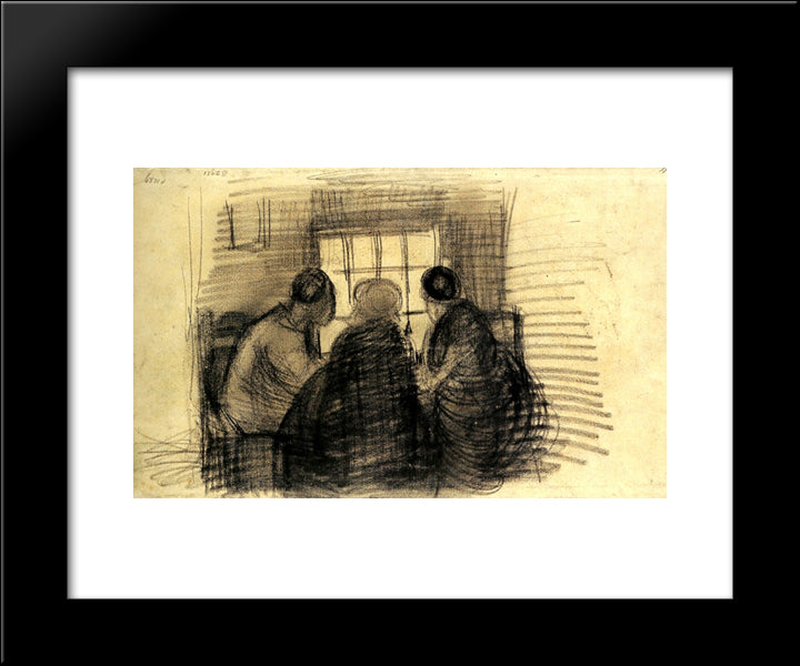 Three People Sharing A Meal 20x24 Black Modern Wood Framed Art Print Poster by Van Gogh, Vincent