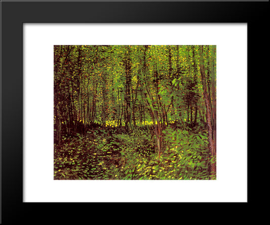 Trees And Undergrowth 20x24 Black Modern Wood Framed Art Print Poster by Van Gogh, Vincent