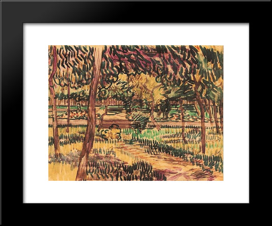 Trees In The Garden Of The Asylum 20x24 Black Modern Wood Framed Art Print Poster by Van Gogh, Vincent