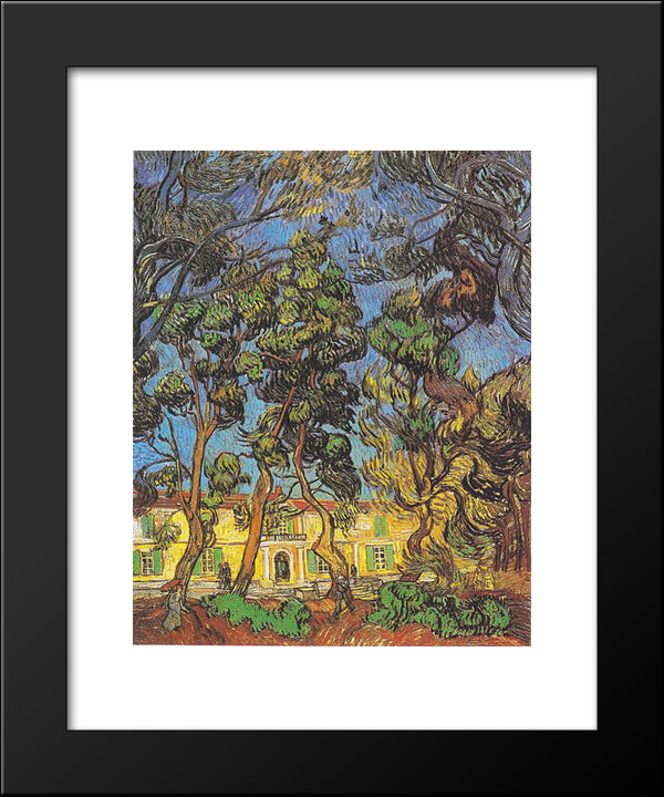 Trees In The Garden Of The Hospital Saint-Paul 20x24 Black Modern Wood Framed Art Print Poster by Van Gogh, Vincent