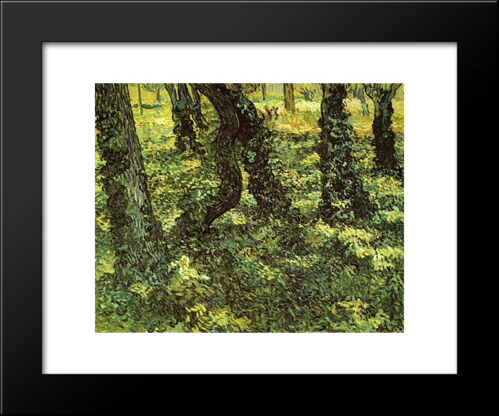 Trunks Of Trees With Ivy 20x24 Black Modern Wood Framed Art Print Poster by Van Gogh, Vincent