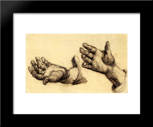 Two Hands 20x24 Black Modern Wood Framed Art Print Poster by Van Gogh, Vincent