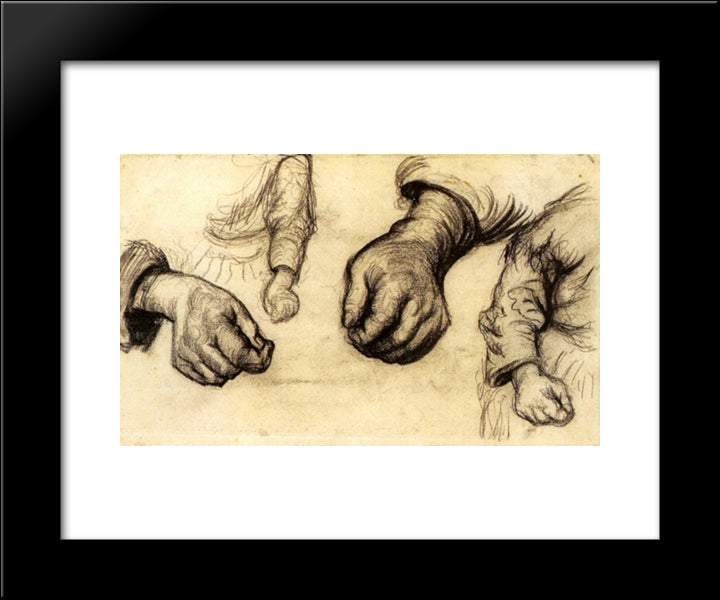 Two Hands And Two Arms 20x24 Black Modern Wood Framed Art Print Poster by Van Gogh, Vincent