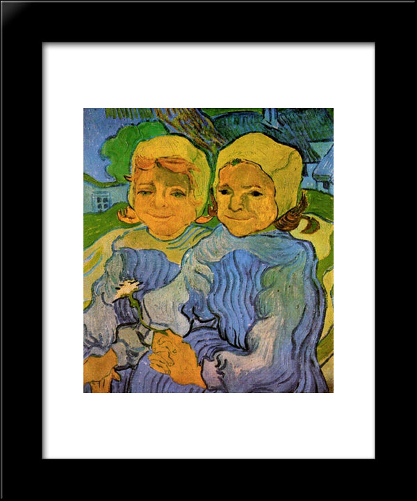 Two Little Girls 20x24 Black Modern Wood Framed Art Print Poster by Van Gogh, Vincent