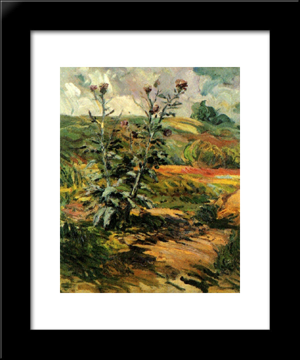 Two Thistles 20x24 Black Modern Wood Framed Art Print Poster by Van Gogh, Vincent