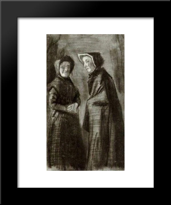 Two Women 20x24 Black Modern Wood Framed Art Print Poster by Van Gogh, Vincent