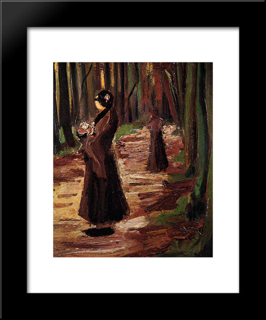 Two Women In The Woods 20x24 Black Modern Wood Framed Art Print Poster by Van Gogh, Vincent