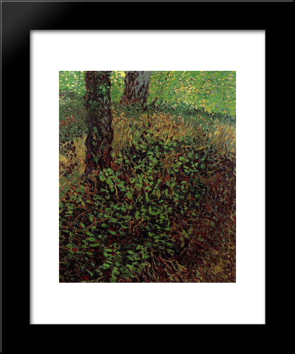 Undergrowth 20x24 Black Modern Wood Framed Art Print Poster by Van Gogh, Vincent