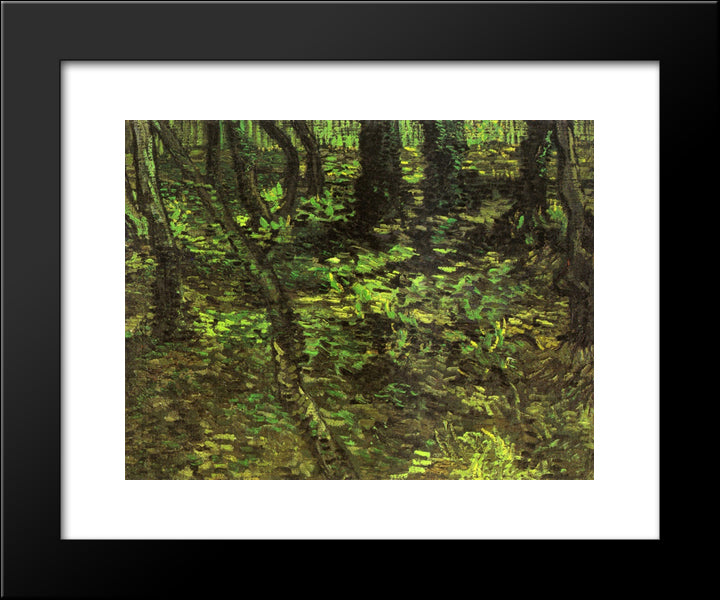 Undergrowth With Ivy 20x24 Black Modern Wood Framed Art Print Poster by Van Gogh, Vincent