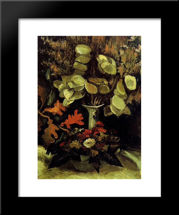 Vase With Honesty 20x24 Black Modern Wood Framed Art Print Poster by Van Gogh, Vincent