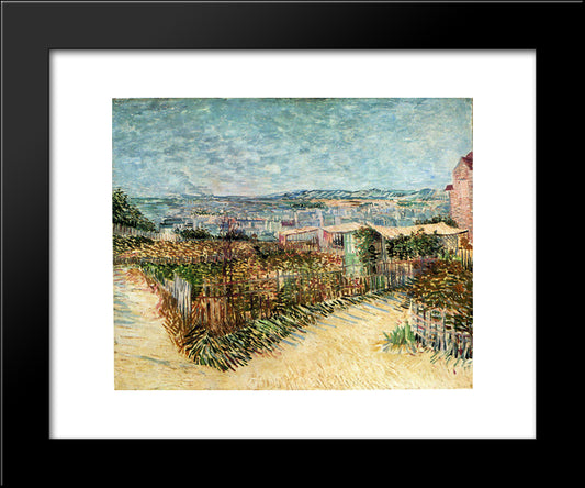 Vegetable Gardens In Montmartre 20x24 Black Modern Wood Framed Art Print Poster by Van Gogh, Vincent
