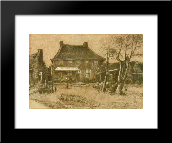 Vicarage At Nuenen 20x24 Black Modern Wood Framed Art Print Poster by Van Gogh, Vincent