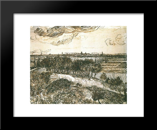 View Of Arles From A Hill 20x24 Black Modern Wood Framed Art Print Poster by Van Gogh, Vincent