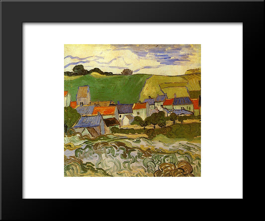 View Of Auvers 20x24 Black Modern Wood Framed Art Print Poster by Van Gogh, Vincent