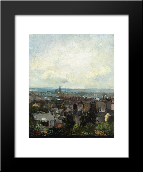 View Of Paris From Near Montmartre 20x24 Black Modern Wood Framed Art Print Poster by Van Gogh, Vincent