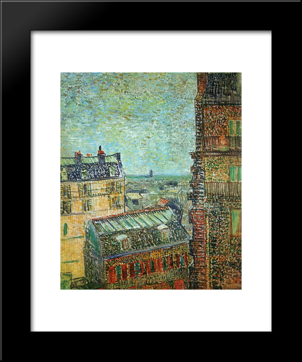 View Of Paris From Vincent'S Room In The Rue Lepic 20x24 Black Modern Wood Framed Art Print Poster by Van Gogh, Vincent