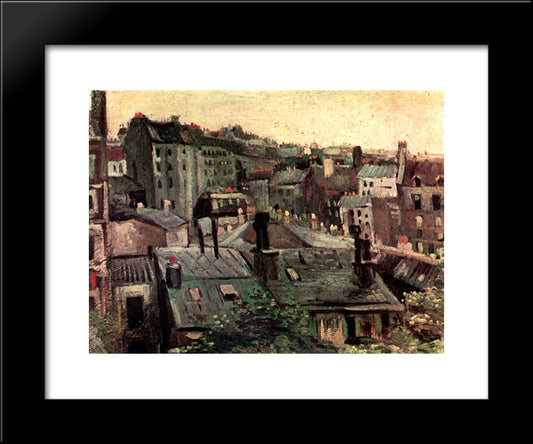 View Of Roofs And Backs Of Houses 20x24 Black Modern Wood Framed Art Print Poster by Van Gogh, Vincent