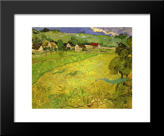 View Of Vessenots Near Auvers 20x24 Black Modern Wood Framed Art Print Poster by Van Gogh, Vincent