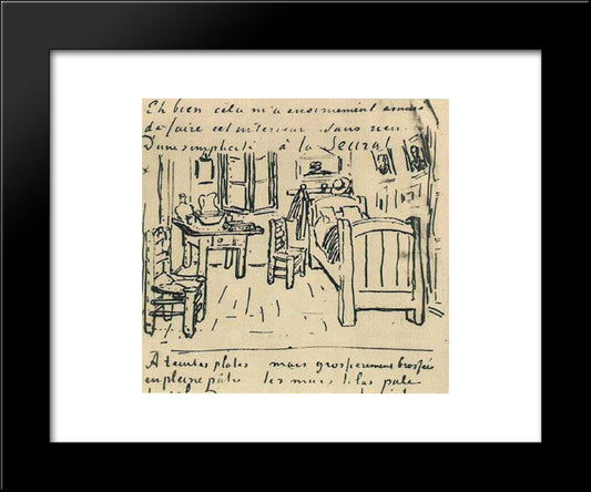 Vincent'S Bedroom 20x24 Black Modern Wood Framed Art Print Poster by Van Gogh, Vincent