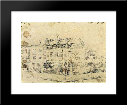 Vincent'S Boarding House In Hackford Road, Brixton, London 20x24 Black Modern Wood Framed Art Print Poster by Van Gogh, Vincent